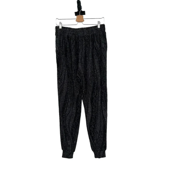 Torn By Ronny Kobo Limor Metallic Harem Jogger Pants Charcoal Silver Size Large - Picture 6 of 9